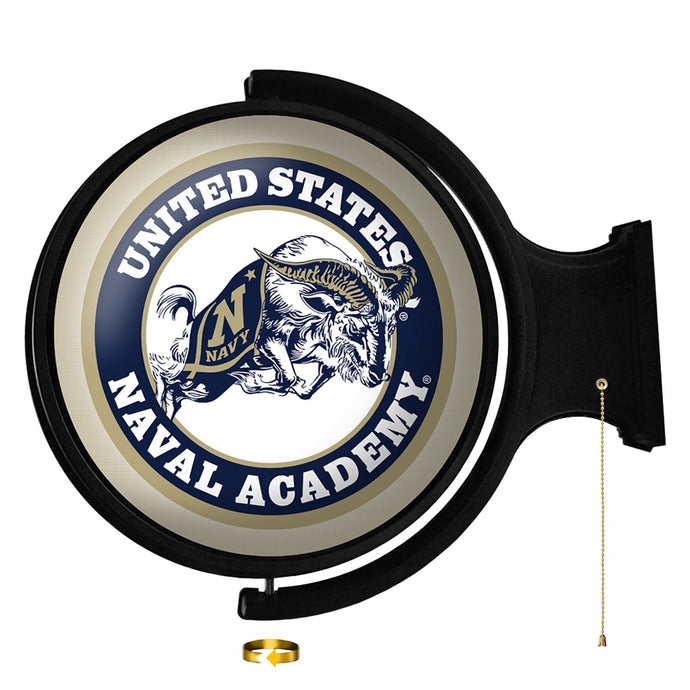 Navy Midshipmen: Bill the Goat - Original Round Rotating Lighted Wall Sign - The Fan-Brand