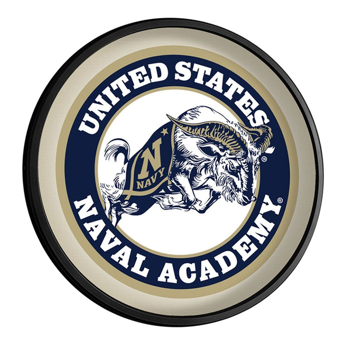 Navy Midshipmen: Bill the Goat - Round Slimline Lighted Wall Sign - The Fan-Brand