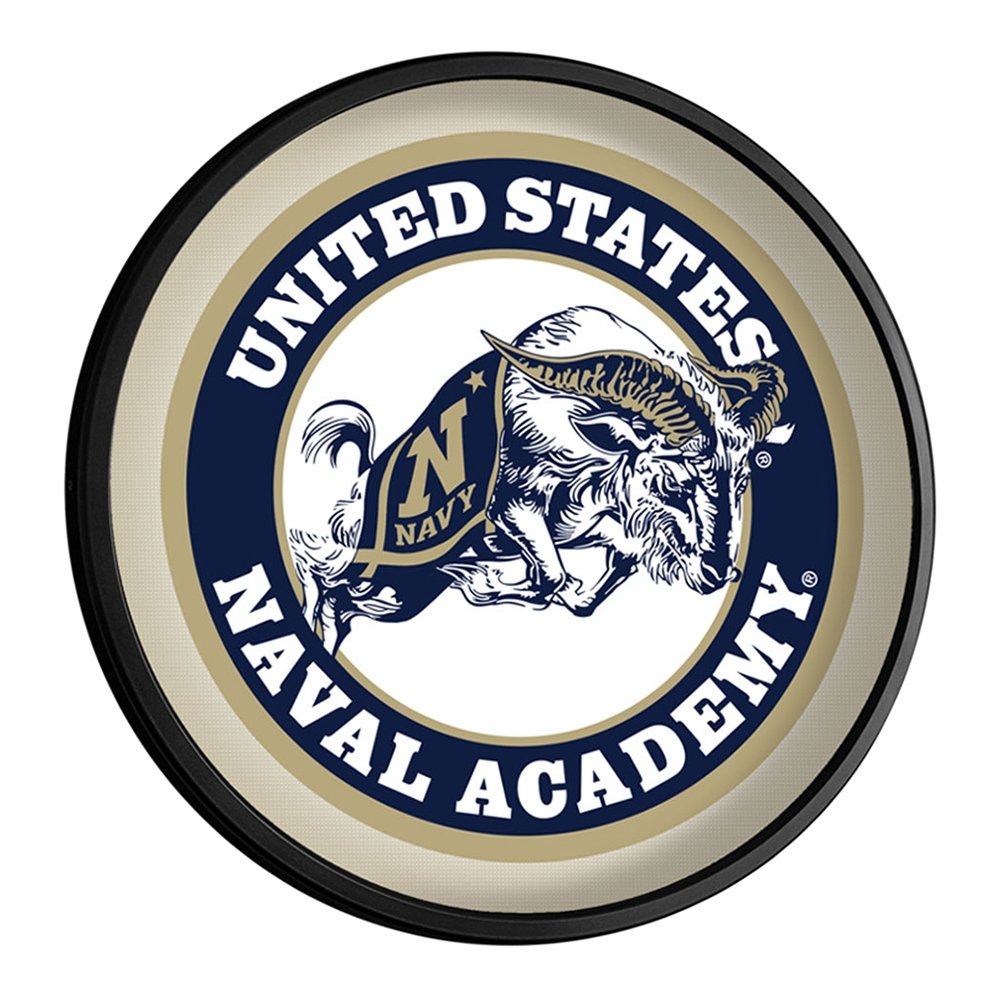 Navy Midshipmen: Bill the Goat - Round Slimline Lighted Wall Sign - The Fan-Brand