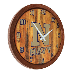 Navy Midshipmen: "Faux" Barrel Top Wall Clock - The Fan-Brand