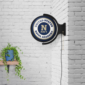 Navy Midshipmen: Original Round Rotating Lighted Wall Sign - The Fan-Brand