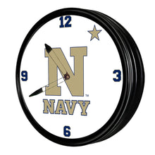 Load image into Gallery viewer, Navy Midshipmen: Retro Lighted Wall Clock - The Fan-Brand