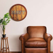 Load image into Gallery viewer, Navy Midshipmen: Weathered &quot;Faux&quot; Barrel Top Sign - The Fan-Brand