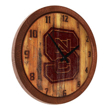 Load image into Gallery viewer, NC State Wolfpack: Branded &quot;Faux&quot; Barrel Top Wall Clock - The Fan-Brand