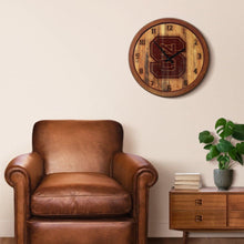 Load image into Gallery viewer, NC State Wolfpack: Branded &quot;Faux&quot; Barrel Top Wall Clock - The Fan-Brand