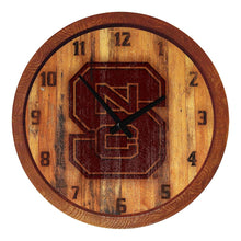 Load image into Gallery viewer, NC State Wolfpack: Branded &quot;Faux&quot; Barrel Top Wall Clock - The Fan-Brand
