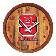 Load image into Gallery viewer, NC State Wolfpack: &quot;Faux&quot; Barrel Top Wall Clock - The Fan-Brand