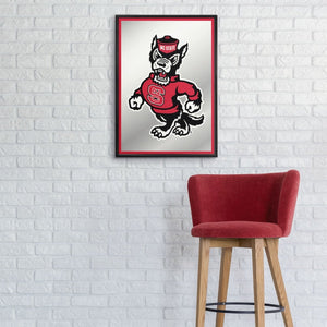 NC State Wolfpack: Mascot - Framed Mirrored Wall Sign - The Fan-Brand