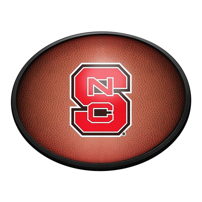 NC State Wolfpack: Pigskin - Oval Slimline Lighted Wall Sign - The Fan-Brand