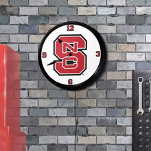 Load image into Gallery viewer, NC State Wolfpack: Retro Lighted Wall Clock - The Fan-Brand