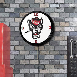 NC State Wolfpack: Tuffy - Retro Lighted Wall Clock - The Fan-Brand
