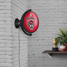 Load image into Gallery viewer, NC State Wolfpack: Tuffy&#39;s Face - Original Oval Rotating Lighted Wall Sign - The Fan-Brand