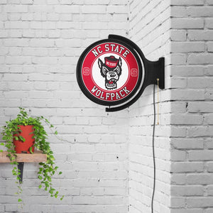 NC State Wolfpack: Tuffy's Face - Original Round Rotating Lighted Wall Sign - The Fan-Brand