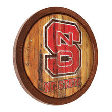 Load image into Gallery viewer, NC State Wolfpack: Weathered &quot;Faux&quot; Barrel Top Sign - The Fan-Brand