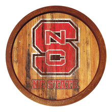 Load image into Gallery viewer, NC State Wolfpack: Weathered &quot;Faux&quot; Barrel Top Sign - The Fan-Brand