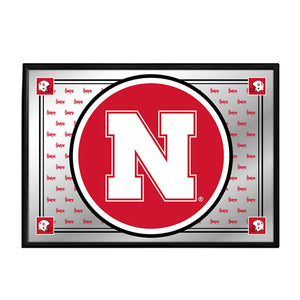 Nebraska Cornhuskers: Framed Mirrored Wall Sign - The Fan-Brand