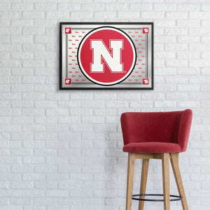 Nebraska Cornhuskers: Framed Mirrored Wall Sign - The Fan-Brand