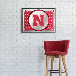 Nebraska Cornhuskers: Framed Mirrored Wall Sign - The Fan-Brand