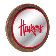 Load image into Gallery viewer, Nebraska Cornhuskers: Huskers - Mirrored Barrel Top Mirrored Wall Sign - The Fan-Brand