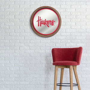Nebraska Cornhuskers: Huskers - Mirrored Barrel Top Mirrored Wall Sign - The Fan-Brand