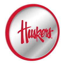 Load image into Gallery viewer, Nebraska Cornhuskers: Huskers - Modern Disc Mirrored Wall Sign - The Fan-Brand