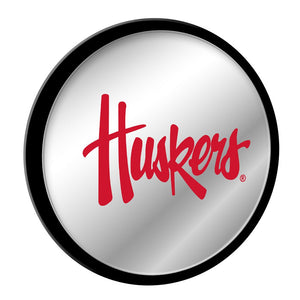 Nebraska Cornhuskers: Huskers - Modern Disc Mirrored Wall Sign - The Fan-Brand