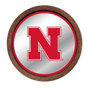 Nebraska Cornhuskers: Mirrored Barrel Top Mirrored Wall Sign - The Fan-Brand