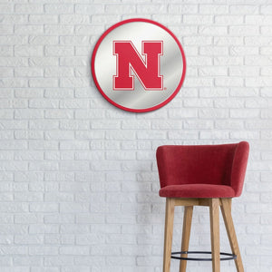 Nebraska Cornhuskers: Modern Disc Mirrored Wall Sign - The Fan-Brand