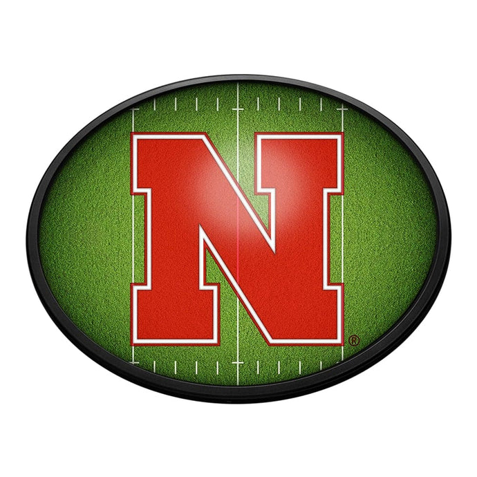 Nebraska Cornhuskers: On the 50 - Oval Slimline Lighted Wall Sign - The Fan-Brand
