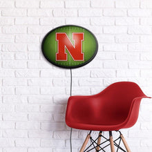Load image into Gallery viewer, Nebraska Cornhuskers: On the 50 - Oval Slimline Lighted Wall Sign - The Fan-Brand