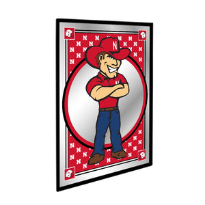 Nebraska Cornhuskers: Team Spirit, Mascot - Framed Mirrored Wall Sign - The Fan-Brand