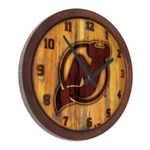 Load image into Gallery viewer, New Jersey Devils: Branded &quot;Faux&quot; Barrel Top Wall Clock - The Fan-Brand