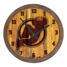 Load image into Gallery viewer, New Jersey Devils: Branded &quot;Faux&quot; Barrel Top Wall Clock - The Fan-Brand