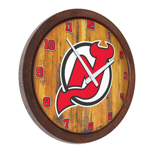 New Jersey Devils: "Faux" Barrel Top Wall Clock - The Fan-Brand