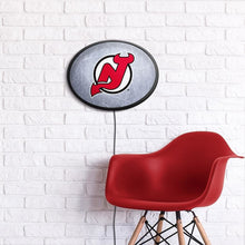 Load image into Gallery viewer, New Jersey Devils: Ice Rink - Oval Slimline Lighted Wall Sign - The Fan-Brand