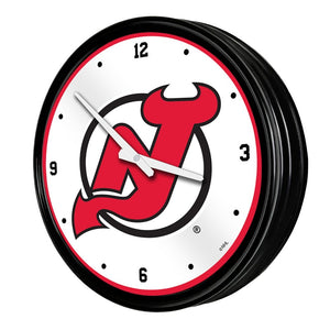 New Jersey Devils: Retro Lighted Wall Clock - The Fan-Brand