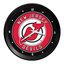 Load image into Gallery viewer, New Jersey Devils: Ribbed Frame Wall Clock - The Fan-Brand
