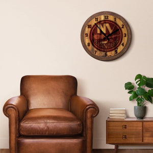 New York Islanders: Branded "Faux" Barrel Top Wall Clock - The Fan-Brand