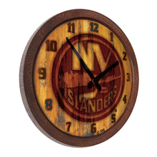 Load image into Gallery viewer, New York Islanders: Branded &quot;Faux&quot; Barrel Top Wall Clock - The Fan-Brand