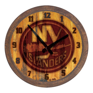 New York Islanders: Branded "Faux" Barrel Top Wall Clock - The Fan-Brand