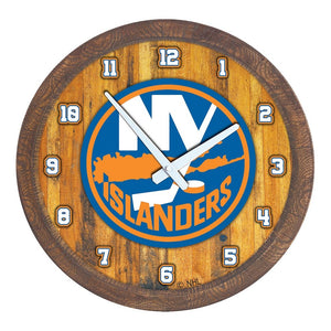 New York Islanders: "Faux" Barrel Top Wall Clock - The Fan-Brand