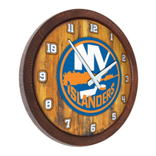 Load image into Gallery viewer, New York Islanders: &quot;Faux&quot; Barrel Top Wall Clock - The Fan-Brand