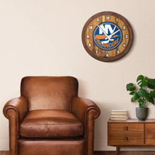 Load image into Gallery viewer, New York Islanders: &quot;Faux&quot; Barrel Top Wall Clock - The Fan-Brand
