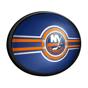 New York Islanders: Oval Slimline Lighted Wall Sign - The Fan-Brand