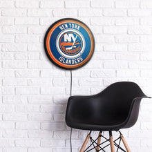 Load image into Gallery viewer, New York Islanders: Round Slimline Lighted Wall Sign - The Fan-Brand