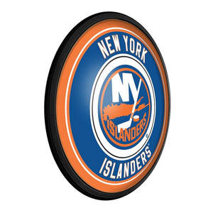New York Islanders: Round Slimline Lighted Wall Sign - The Fan-Brand