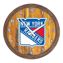 Load image into Gallery viewer, New York Rangers: &quot;Faux&quot; Barrel Top Wall Clock - The Fan-Brand