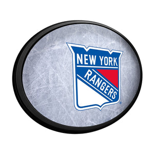 New York Rangers: Ice Rink - Oval Slimline Lighted Wall Sign - The Fan-Brand