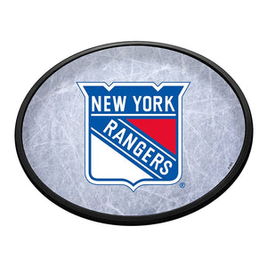 New York Rangers: Ice Rink - Oval Slimline Lighted Wall Sign - The Fan-Brand