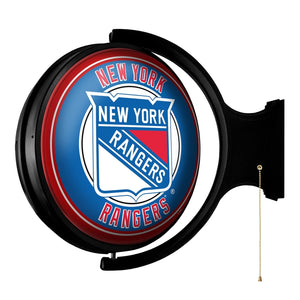 New York Rangers: Original Round Rotating Lighted Wall Sign - The Fan-Brand